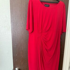 Adrianna Papell Vibrant Red Long Sleeve Dress